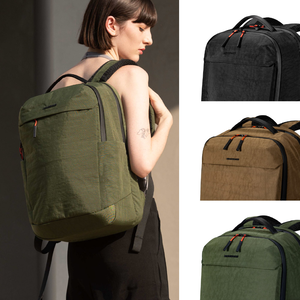 [杰鼎奧拉] KINGSONS｜水洗紋理-防水雙層後背包｜防潑水材質｜可容納15.6吋筆電-燧石黑