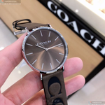 [星晴錶業]COACH手錶,36mm,CH00088白色錶面銀錶殼金色真皮皮革錶帶款, , large