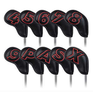 Craftsman 高爾夫鐵桿套 1套10件 紅/黑 雙面磁性閉合 桿套 高爾夫球桿套