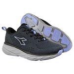 DIADORA迪亞多那 輕量避震慢跑鞋 女運動鞋 女鞋 透氣 針織 高彈鞋墊 緩震 回彈 吸震 厚底 耐磨 防滑 黑 紫, , large