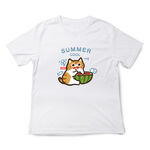 JZ TEE Greedy Orange Cat Graphic Tee, , large