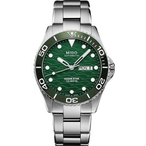 MIDO 美度 Ocean Star 200C 廣告款 海洋之星陶瓷潛水錶-綠  M0424301109100