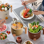 【MOLIJIA】1.8L-M28 Double-Layer Anti-Scalding Non-Stick Fast Cooking Pot- Simple White, , large