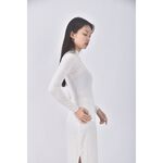 (S) moma質感圓領白色長袖上衣二手衣, , large