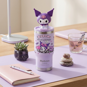 【Germany Buderus】Sanrio Kuromi 710ml Ceramic Travel Cup | Insulated Hot & Cold Mug | Leak-Proof Lid | Portable Eco-Friendly Tumbler