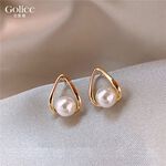 【Gulicc】古莉可 耳環  韓版三角水滴珍珠耳釘, , large