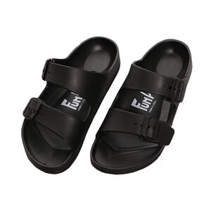 輕量雙排扣室外拖鞋-黑24