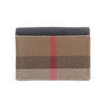 BURBERRY Jade 經典格紋及牛皮信封式附鏈帶卡片夾/黑色, , large