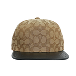 COACH CC Logo 緹花布及皮革棒球帽 XS-S/卡其色/黑色, , large