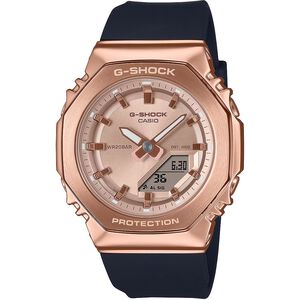 CASIO 卡西歐 G-SHOCK 個性時尚 八角金屬錶殼 雙顯手錶-玫瑰金x黑 GM-S2110PG-1A4