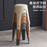 【AOTTO】莫蘭迪貓抓皮加厚疊加圓凳椅凳-2入咖啡色(ID-002BR*2), , large