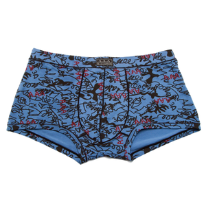 ﹝ 3A-Alliance ﹞義式塗鴨四角褲/水藍色