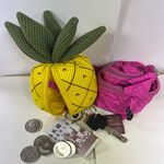 【生活好室】鳳梨零錢包 零錢包 購物袋 後背包吊飾 吊飾包包 零錢包掛飾 零錢包吊飾 包包吊飾 吊飾零錢包 立體造型, , large