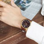 CITIZEN 星辰 亞洲限定款 光動能三眼計時手錶 送禮-咖啡x玫瑰金/42mm AT2573-07X, , large