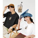 JZ TEE Black Cat - Bubble Milk Tea Graphic Tee, , large