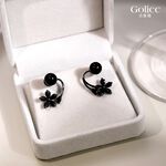 【Gulicc】古莉可 耳環 黑色花朵珍珠耳釘, , large