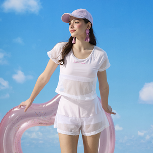 莫妮娜MIT 短版二件式泳衣粉色-L
