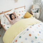 BUHO 天然嚴選純棉雙人加大四件式床包被套組-(多款任選), , large