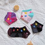 [Kaimei Cotton] 8 pairs set of MIT made in Taiwan, 40-count combed cotton anti-slip children's socks, small flower style, , large
