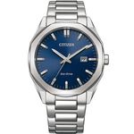 CITIZEN 星辰 光動能八角形經典大三針手錶 送禮推薦-銀x藍/41mm BM7600-81L, , large