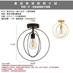 [Honey Comb]美式工業風旋轉單吸頂玄關燈 黑色(KC2158), , large