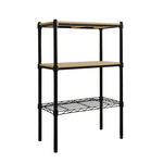 【Y HOUSE】60x30x90cm pine wood three-layer storage rack rack iron rack - black paint, , large
