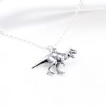 【Angel & Me】3D Dinosaur Tyrannosauru T-Rex s925 sterling silver necklace gift, , large