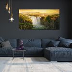 【御畫房】天瀑之三 國家一級畫師手繪油畫60×120cm(VF-149), , large