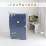 【台灣製造】四季亞藤透氣床墊 厚度5cm 單人加大3.5尺｜蔚藍格線｜雙面可翻 涼感蓆面 三折床墊 亞藤涼蓆, , large