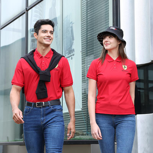 【FALALI】Short-sleeved cooling polo shirt - Women's (red) 