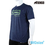 KINGO-大尺碼-排汗 圓領T-丈青-513003, , large
