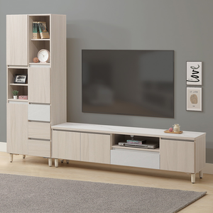 【Homelike】喜家居8.2尺岩板視廳組合櫃(6尺電視櫃+三抽書櫃)(2347)