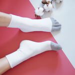 [Kaimei Cotton] 3 pairs set of MIT made in Taiwan, one-piece bamboo charcoal wide-mouth five-toe socks, antibacterial and deodorant, , large