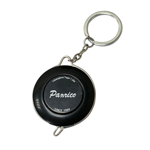 【Panrico 百利世】1.5M鑰匙圈自動伸縮布尺(公分-英吋  皮尺 量尺) 黑色