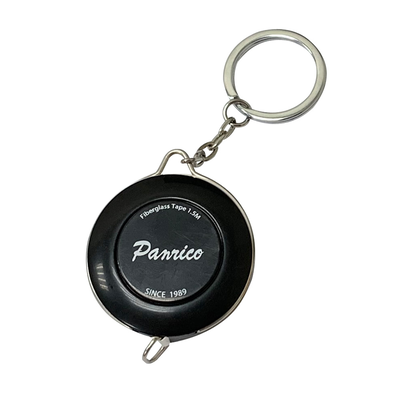 【Panrico 百利世】1.5M鑰匙圈自動伸縮布尺(公分-英吋 皮尺 量尺) 黑色