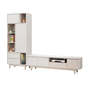 【唯熙傢俱】紀薇橡木雙色8.7尺L型岩板電視櫃