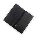 BALLY Ribbon 黑白條紋牛皮對開長夾/黑色, , large