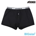 KINGO-大尺碼-男 排汗 平口彈性內褲-黑-443910, , large