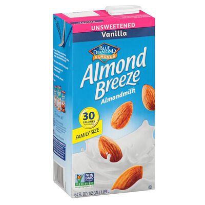 Almond Breeze無糖香草風味杏仁飲(每瓶1.89L)