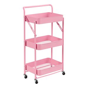 RICHOME摺疊置物籃車-粉色 I-R-SH568P