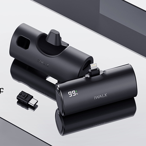 【古敬有限公司】iWALK TWINS 雙頭直插式行動電源 20W / 5000mAh / Type-C + Lightning / 午夜黑