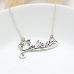 【Angel & Me】相信希望 Believe s925 純銀 項鍊 畢業 生日 週年 畢業 情人節 聖誕節 禮物, , large