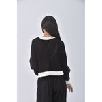 (S) majestic legon質感圓領黑色長袖上衣二手衣, , large