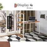 【Hampton 漢汀堡】萊特實木層架書桌柚木色-120cm-白腳, , large