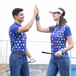 【FALALI】Short-sleeved cooling polo shirt - Women's (purple) , , large