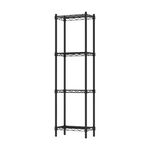 【KIWISH】35X20X120H 黑色四層架 收納架 展示架 鐵力士架 波浪架 架子 置物架 鐵架 層架, , large