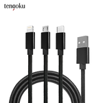 【tengoku天閤堀】超強韌USB-C三合一1.2M編織快速充電線, , large