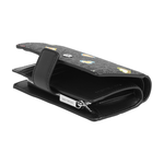 Michael Kors Jet Set 撲克牌花色塗層帆布釦式中夾(黑色), , large