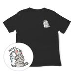 JZ TEE 貓咪~魚啊 印花短袖T恤, , large