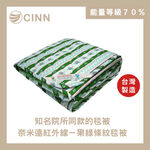 [CINN Far-Infrared] Nano FIR All-Season Blanket – Avocado Green Stripes｜5 x 6.2 ft, , large